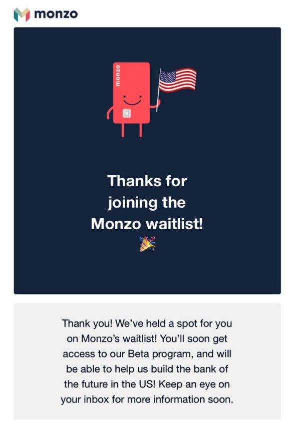 Monzo邮件等待列表